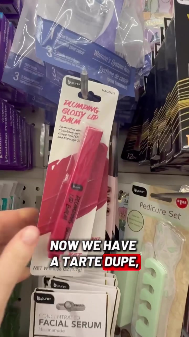 TikTok post by @dupe.score for Dollar Tree. Caption reads: New year, new beauty dupes at Dollar Tree. We are....