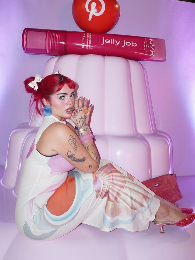 Instagram post by @jadeybird for Pinterest. Caption reads: yes please gimmie gummy🍭 @pinterest @nyxcosmetics....