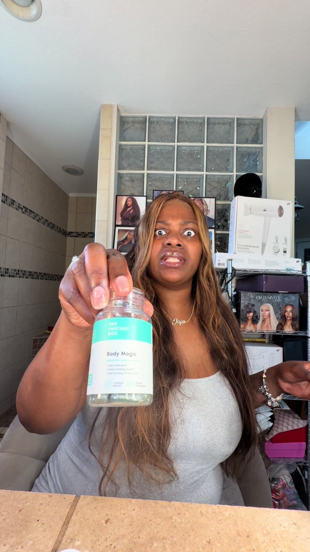 TikTok post by @therealmrs_jjackson5 for Her Fantasy Box. Caption reads: That Body Magic 🪄 from @Her Fantasy Box will have....