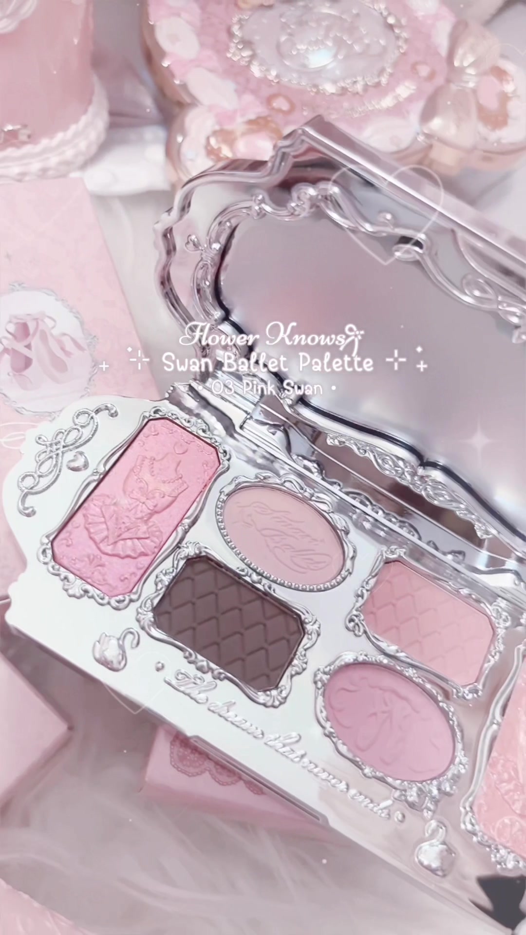 TikTok post by @mi.mipyon for Flower Knows. Caption reads: [...] ballet palette is so gorgeous 🩰🦢🎀 @Flower....