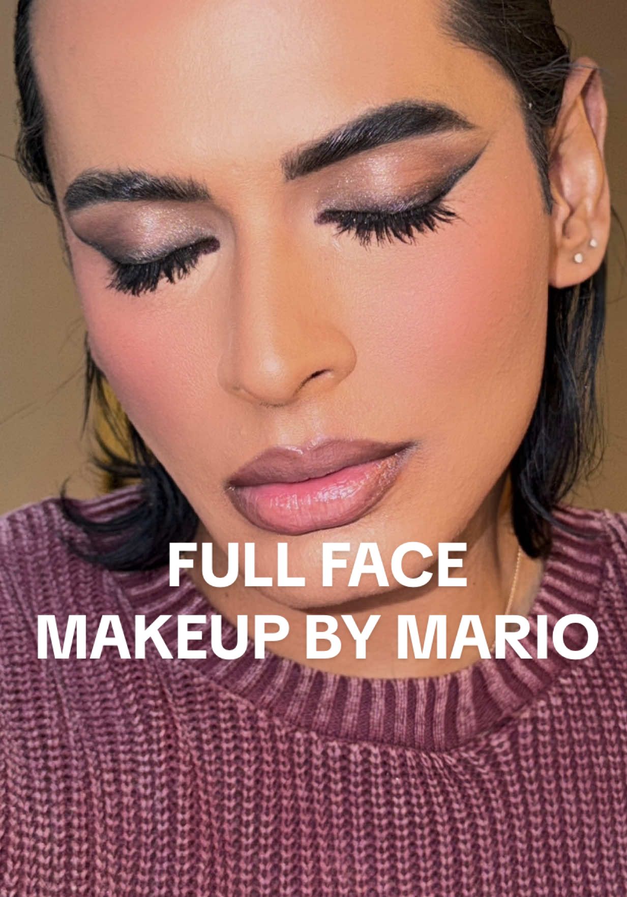 TikTok post by @adityamadiraju for MAKEUP BY MARIO. Caption reads: Matte Nude Shimmer Glam @Makeup By Mario ✨💕....