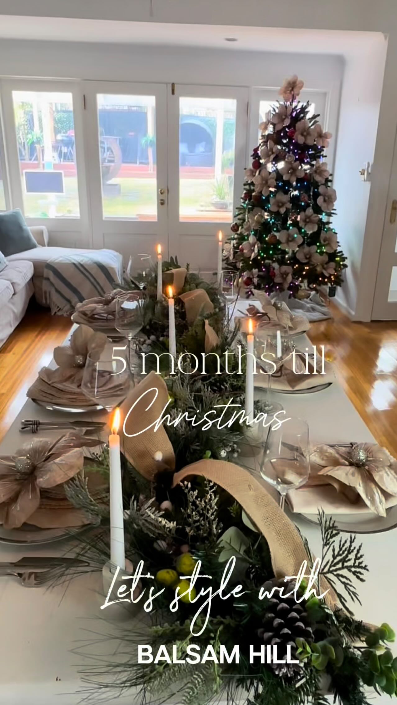 Instagram post by @healthycook4champions for Balsam Hill. Caption reads: Only 5 months until Christmas… but who’s counting?....