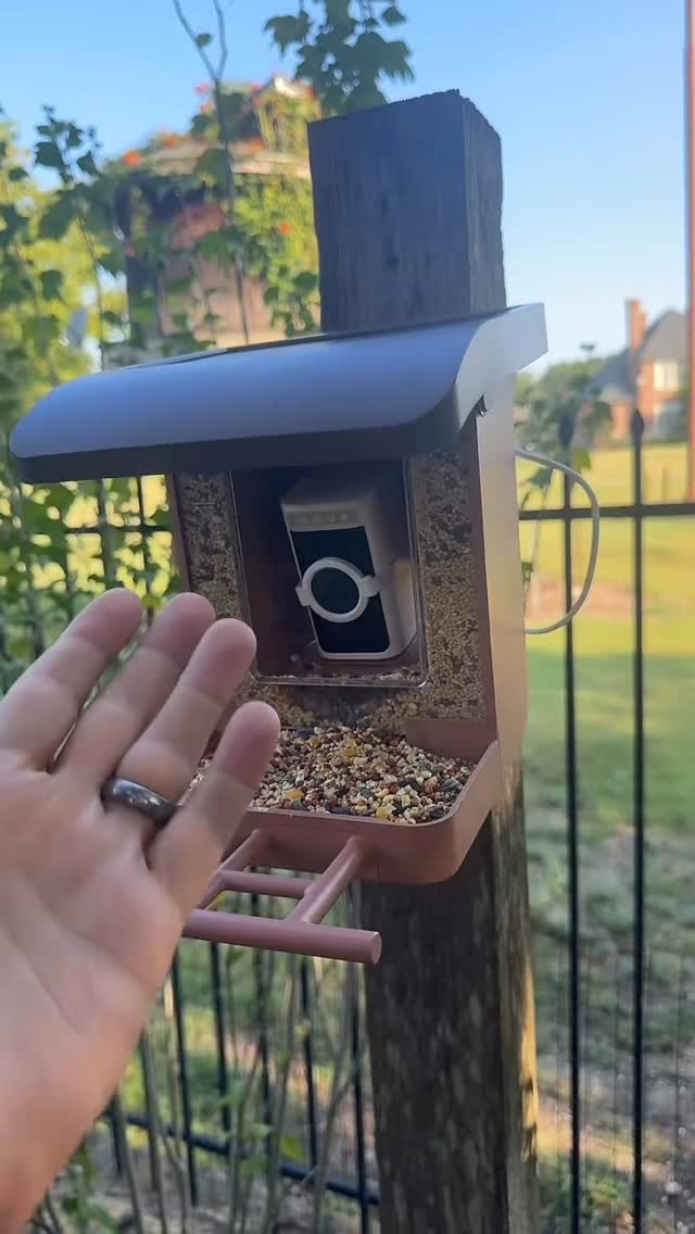 Instagram post by @mattkahla for Wyze. Caption reads: Absolutely awesome #wyzebirdfeedercamera must see....