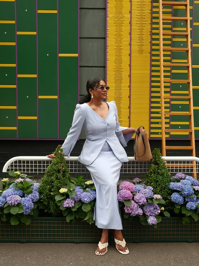 Instagram post by @miyakalith for Lindex. Caption reads: [...] time. 💚🎾 AD Dress @phaseeight * Bag....