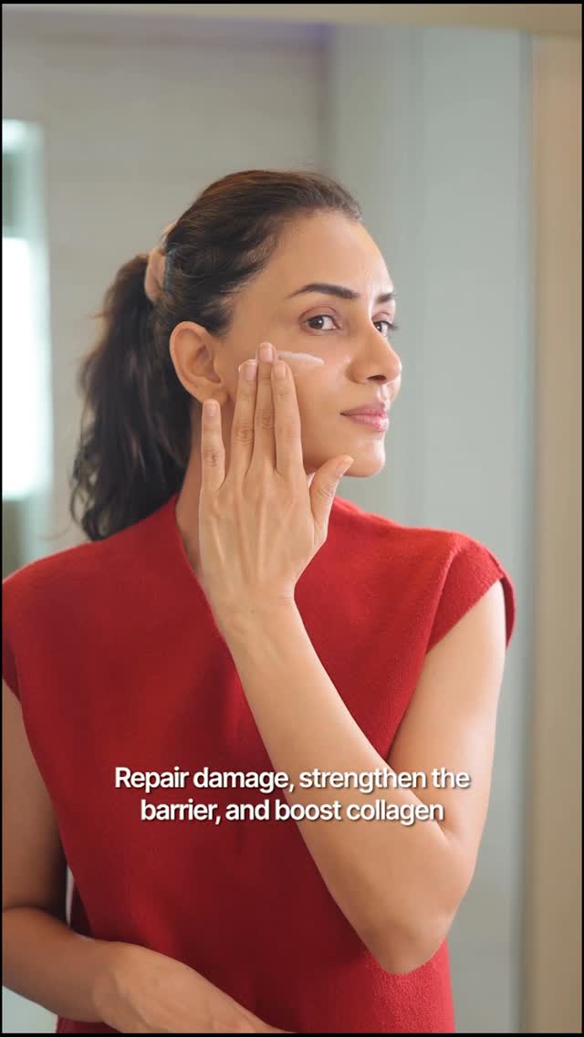 Instagram post by @smriti_khanna for OLAY. Caption reads: Trends come and go, but healthy skin stays....