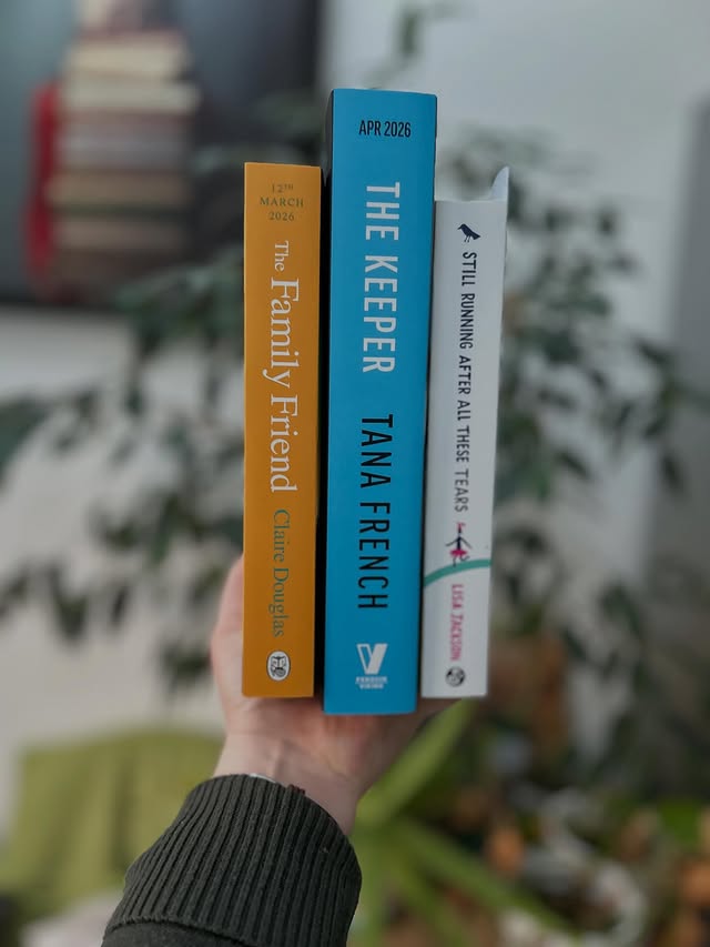 Instagram post by @travels.along.my.bookshelf for Viking Books. Caption reads: [...] bookmail. The Keeper by #tanafrench....