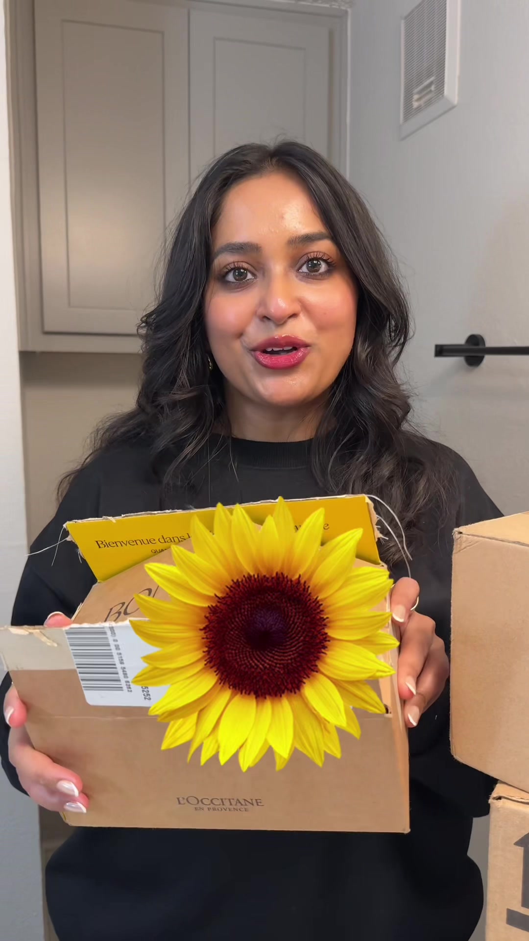 TikTok post by @samindallas for LG BEAUTY. Caption reads: [...] @LOCCITANE @WNP SKINCARE @LGbeauty US @Dr.....