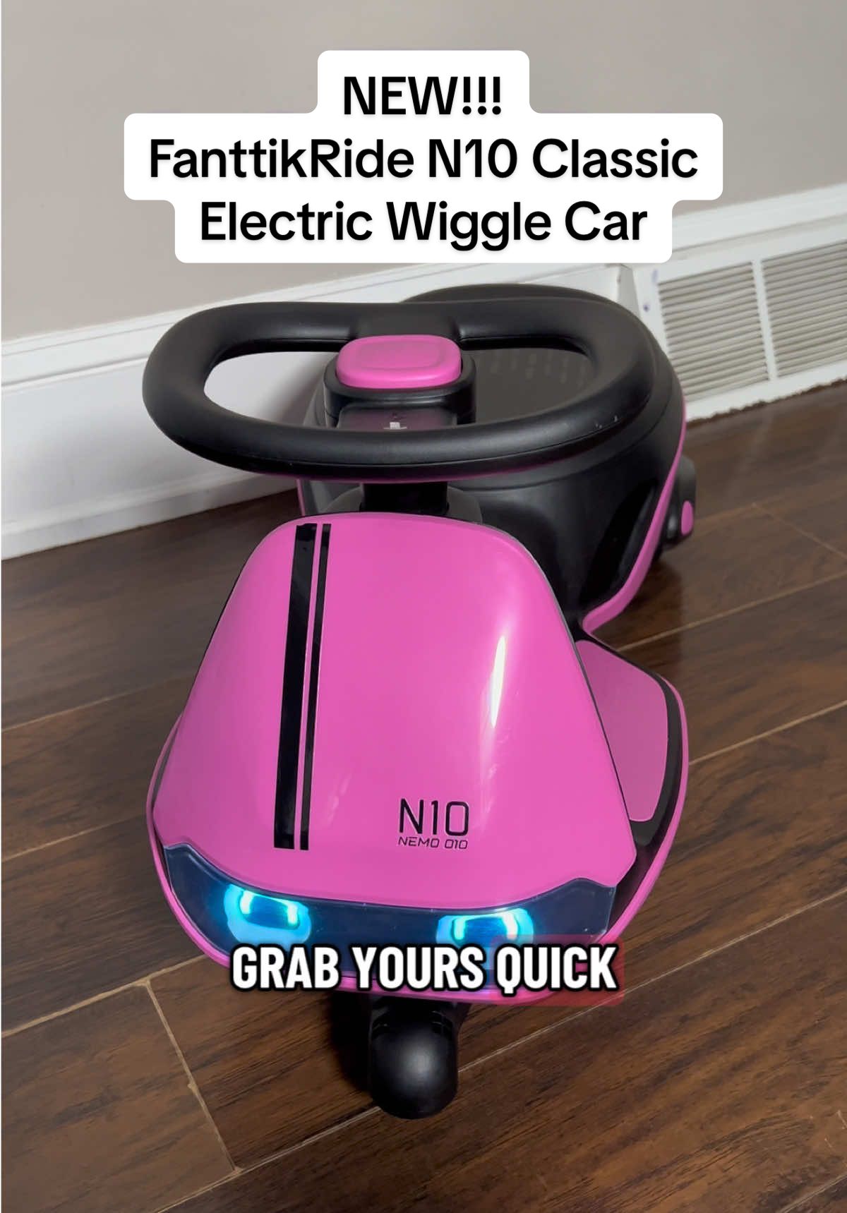 TikTok post by @caitvio88 for Fanttik. Caption reads: [...] electric wiggle car by FanttikRide is....