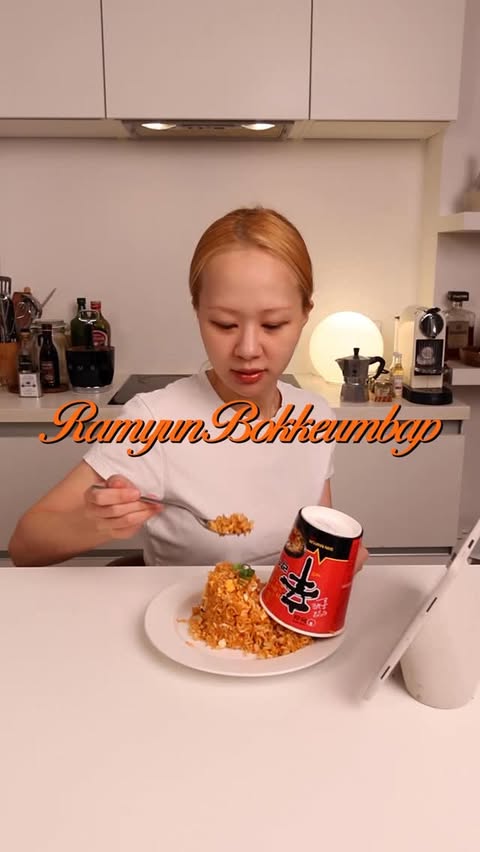Instagram post by @blondekimchi_ for Nongshim USA. Caption reads: Follow @blondekimchi_ for more tasty Korean....