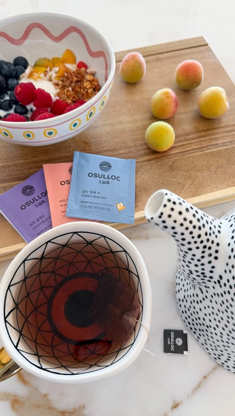 Instagram post by @brookes_buys for Osulloc. Caption reads: [...] one of my favorite tea finds on Amazon....