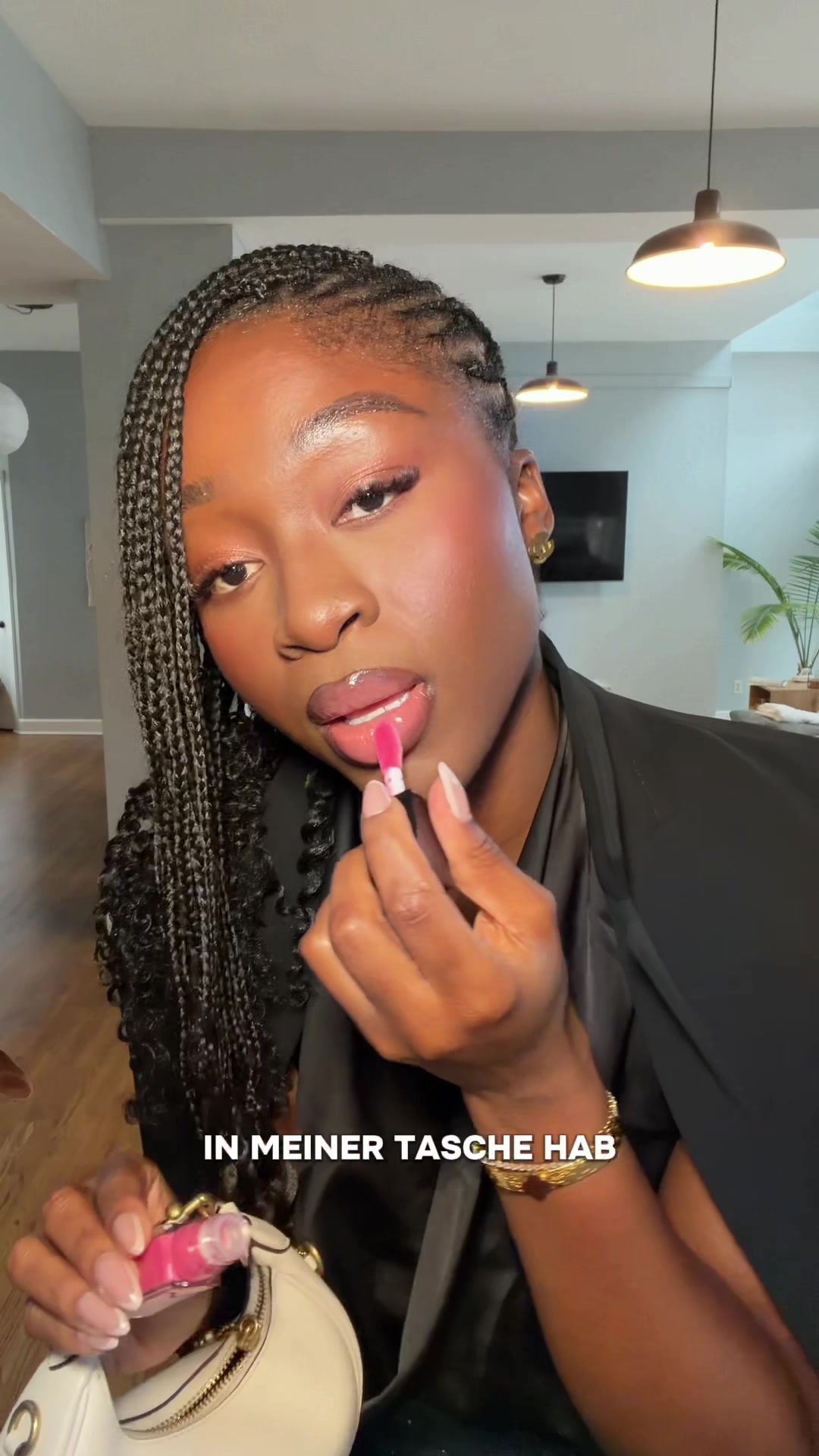 TikTok post by @ireneasamoahofficial for e.l.f. Cosmetics. Caption reads: [...] diesen Look einfach. Meine e.l.f / @e.l.f.....