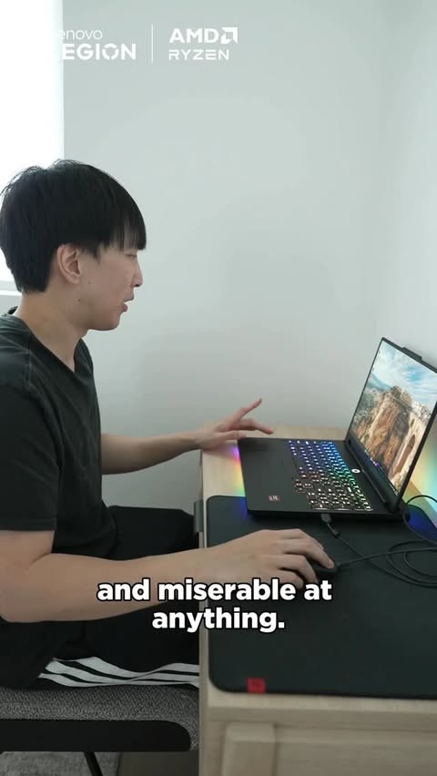 Instagram post by @yiliangpeng for Lenovo Legion. Caption reads: Trying to learn Valorant on my @lenovolegion Pro 7....