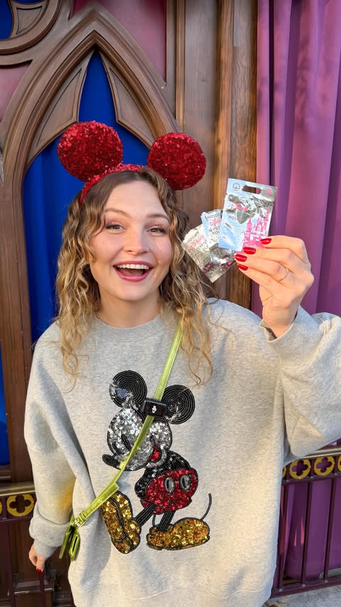 Instagram post by @pincessshannon for Disneyland. Caption reads: HIDDEN MICKEYS!!! 🥳

we got so lucky because....