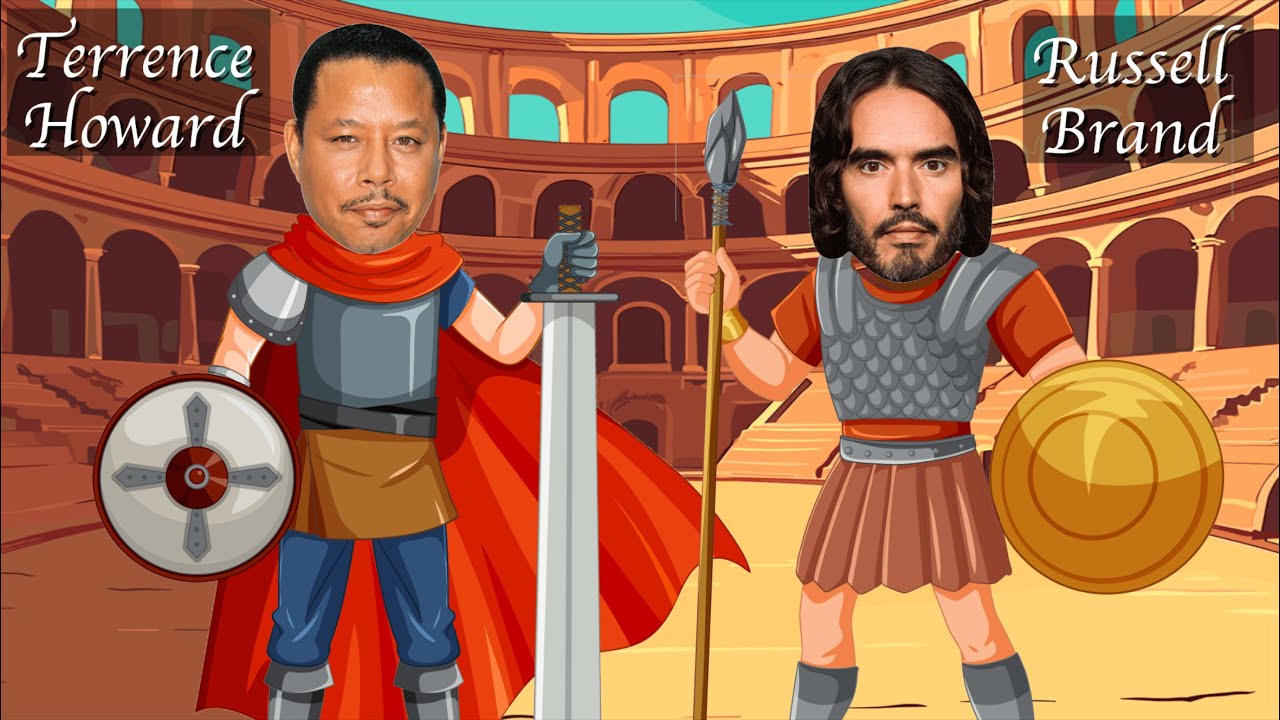 YouTube post by @ProfessorDaveExplains for Saily. Caption reads: Terrence Howard vs. Russell Brand: Ultimate Douche....