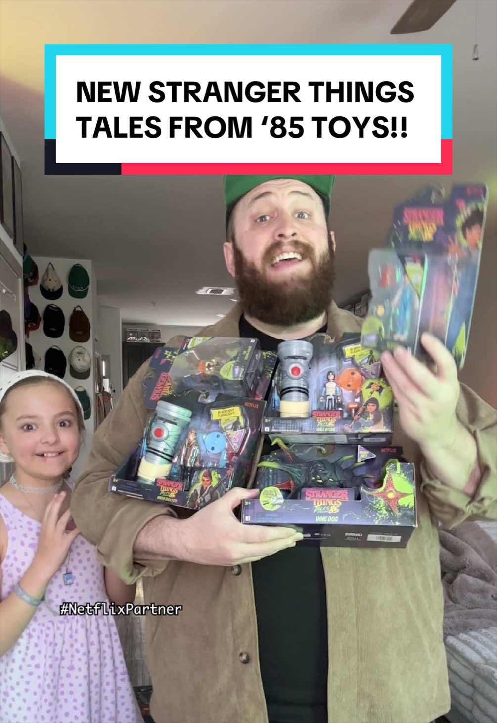 TikTok post by @bstarrcinema for Stranger Things. Caption reads: Discover the all-new Jazwares Stranger Things:....