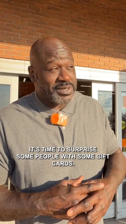 Instagram post by @shaq for The Home Depot. Caption reads: @Shaq helped us bring joy to some customers this....