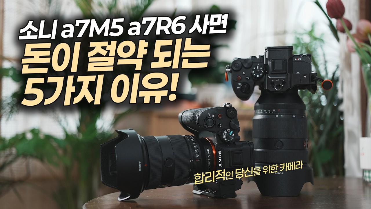 YouTube post by @카설남 for Dehancer. Caption reads: 5 Reasons You Need to Buy the Sony a7M5 and a7R6....