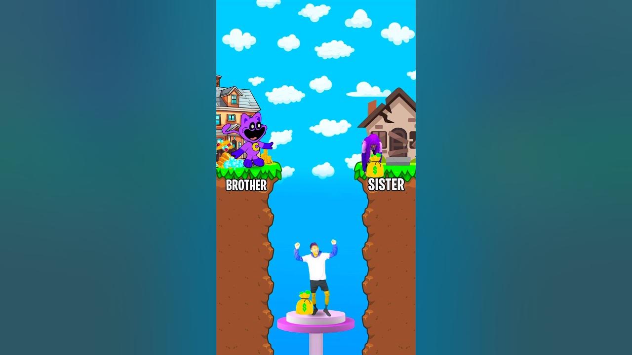 YouTube post by @LankyBoxWorld for LankyBox. Caption reads: BROTHER vs. SISTER! 😂 #shorts.