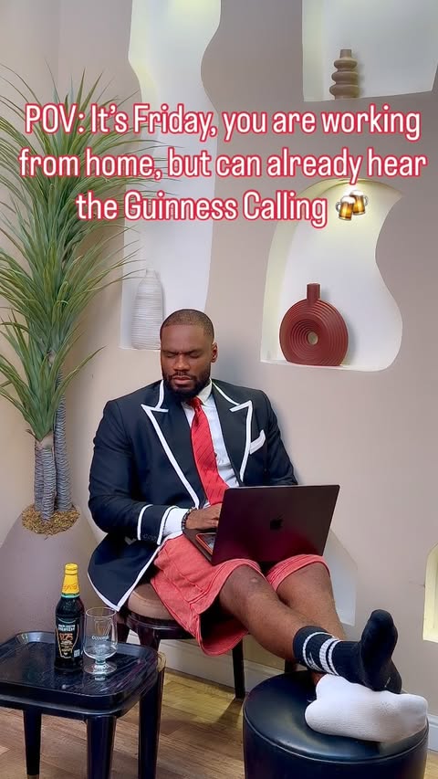 Instagram post by @princenelsonenwerem for Guinness. Caption reads: Cheers to the weekend 🍻 @guinness_africa #Ad.