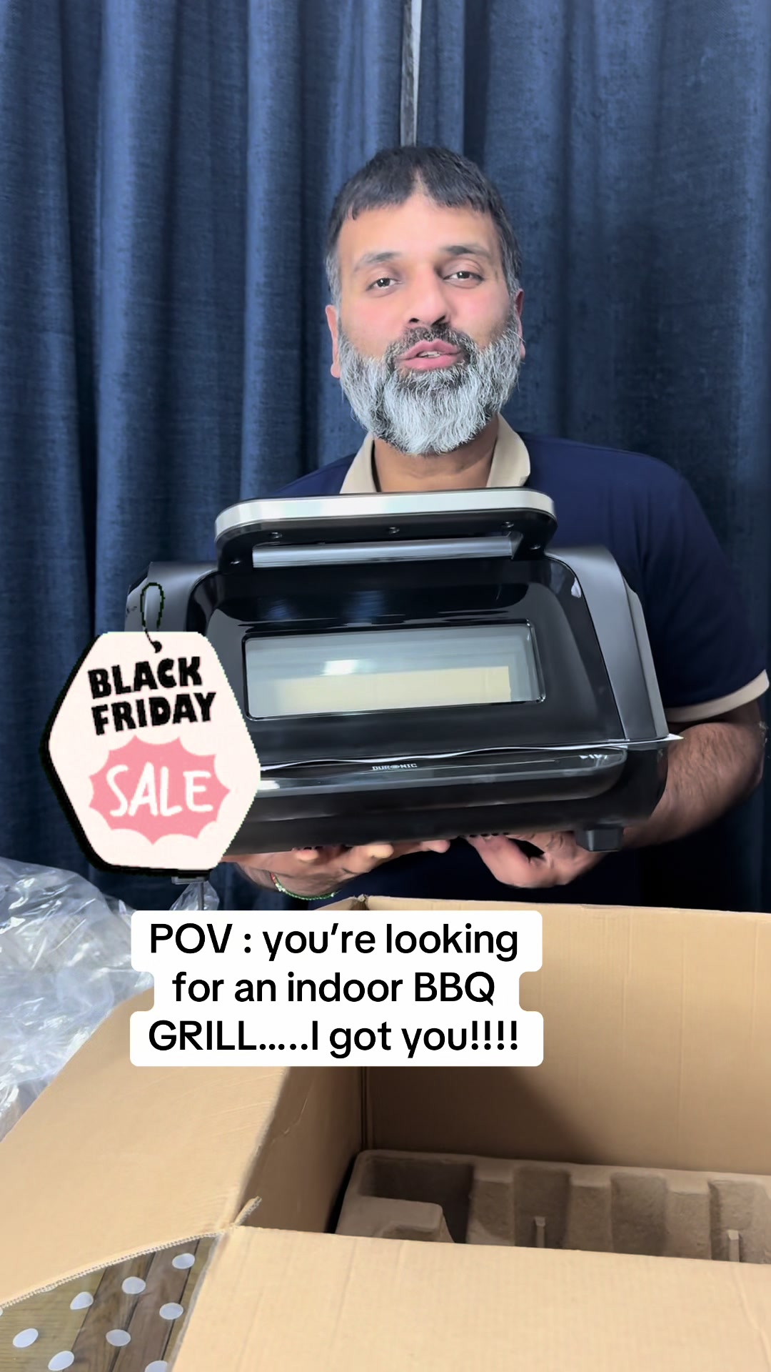 TikTok post by @zahir_009 for Duronic. Caption reads: Duronic Air Fryer Health Grill [...].