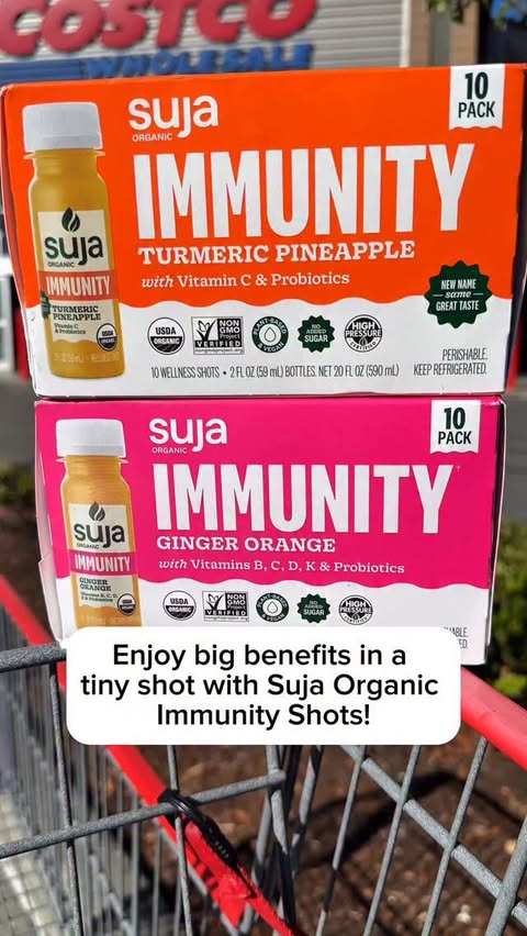 Instagram post by an influencer for Suja Organic. Caption reads: [...] in a tiny shot with @sujaorganic Immunity....