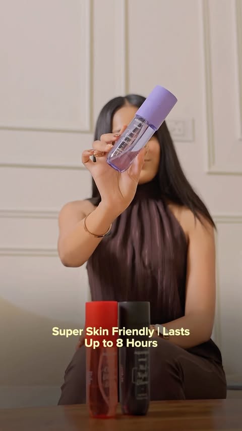 Instagram post by @khushiivijay for Aqualogica. Caption reads: [...] link” 🔗 🏷️ #explore #fyp #bodymist....