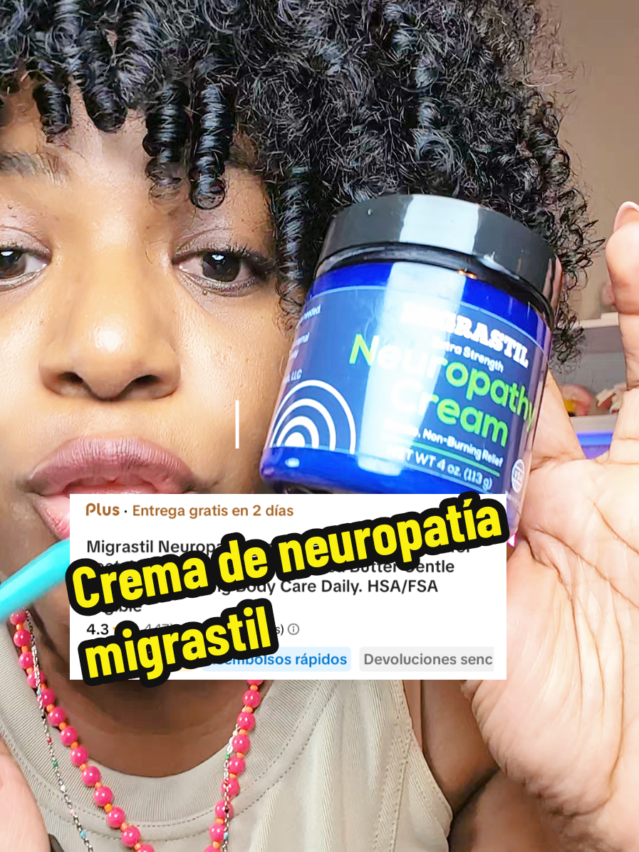 TikTok post by @dra.salcedo86 for Migrastil. Caption reads: Crema de neuropatía migrastil....