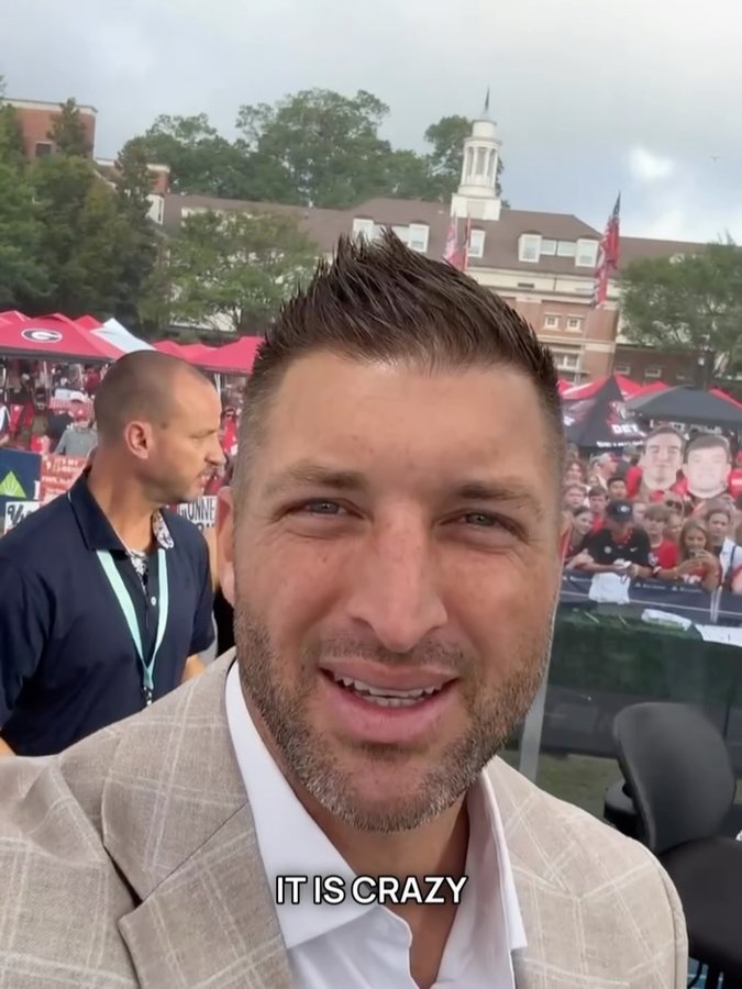 Instagram post by @timtebow for Allstate. Caption reads: These student-athletes are leaders on the field....