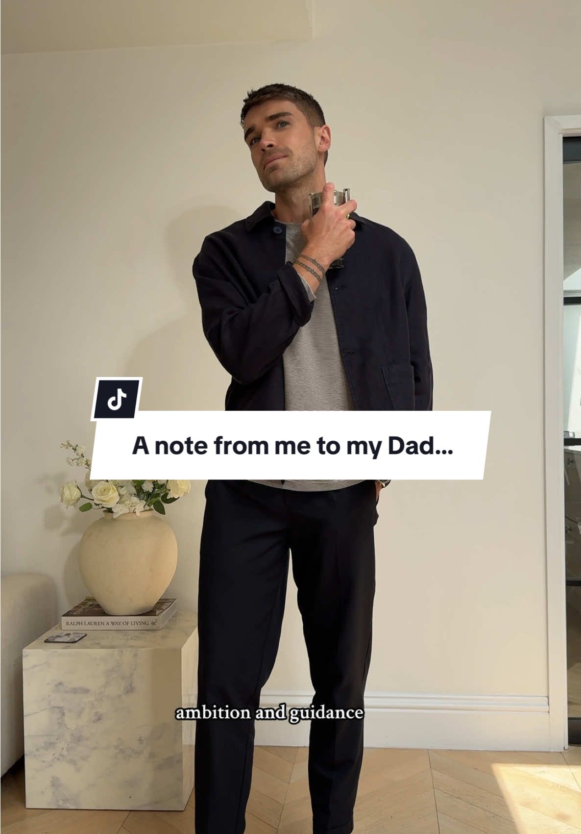 TikTok post by @joshcuthbert for rabanne. Caption reads: Dear dad…. @rabanne Invictus reminding me of my....