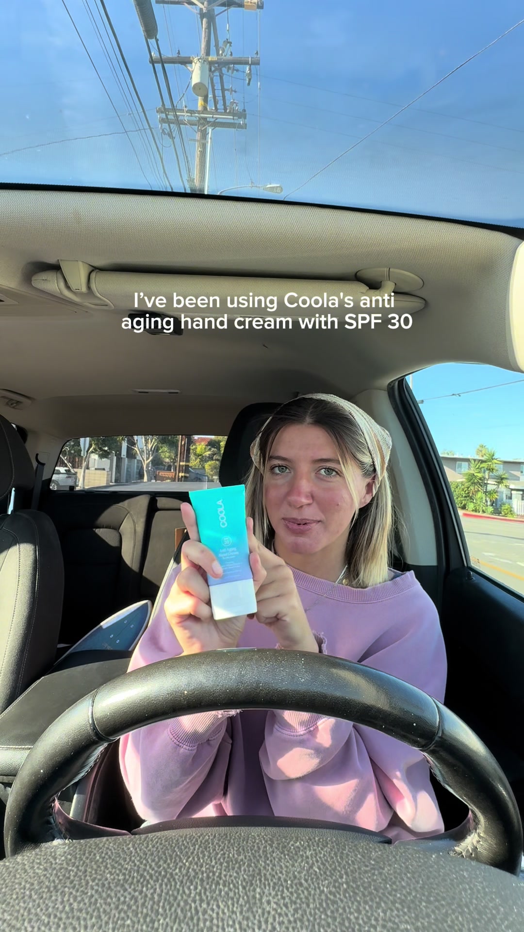 TikTok post by @ajcoastal for COOLA. Caption reads: My life hack to the softest hands: @COOLA anti....