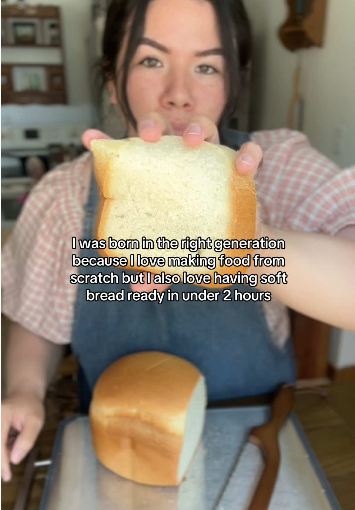 TikTok post by @kayla.janc for Kitcheninthebox. Caption reads: The convenience of this bread maker makes my life....