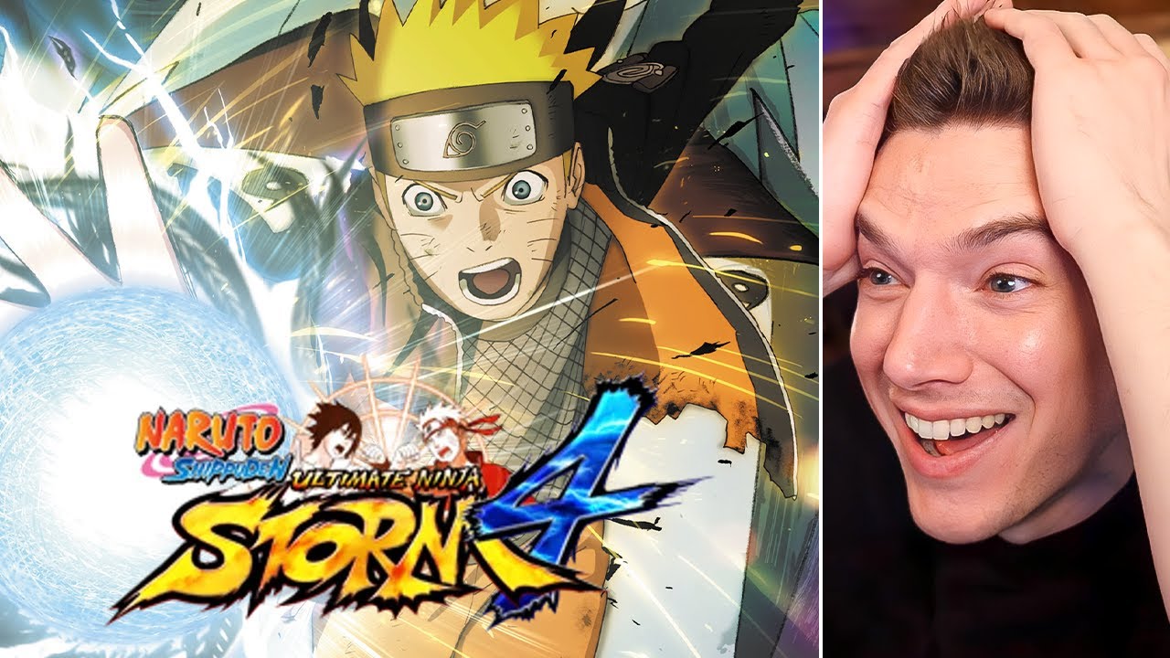 YouTube post by @Nanogenix for G FUEL. Caption reads: First Time EVER Playing Naruto Storm 4 (it's peak).