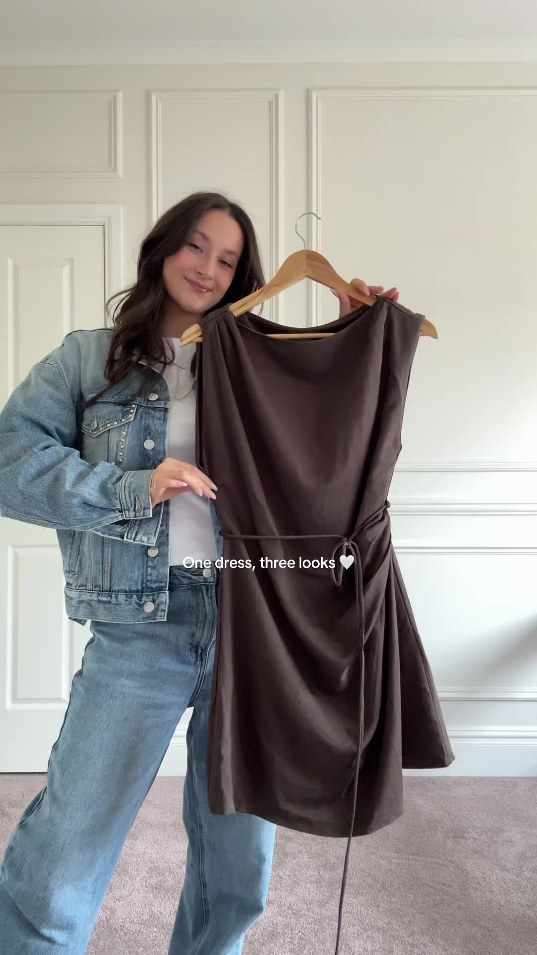 TikTok post by @catarinariley for DISSH. Caption reads: [...] Marmo Draped Mini Dress !! Xo @DISSH #gifted....