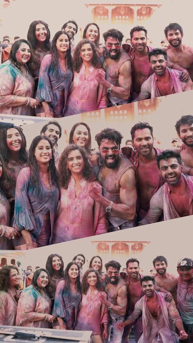 Instagram post by @sanyamalhotra_ for Dharma Productions. Caption reads: Low-key BTS, high-key madness!🥳🎥
A color-bombed....