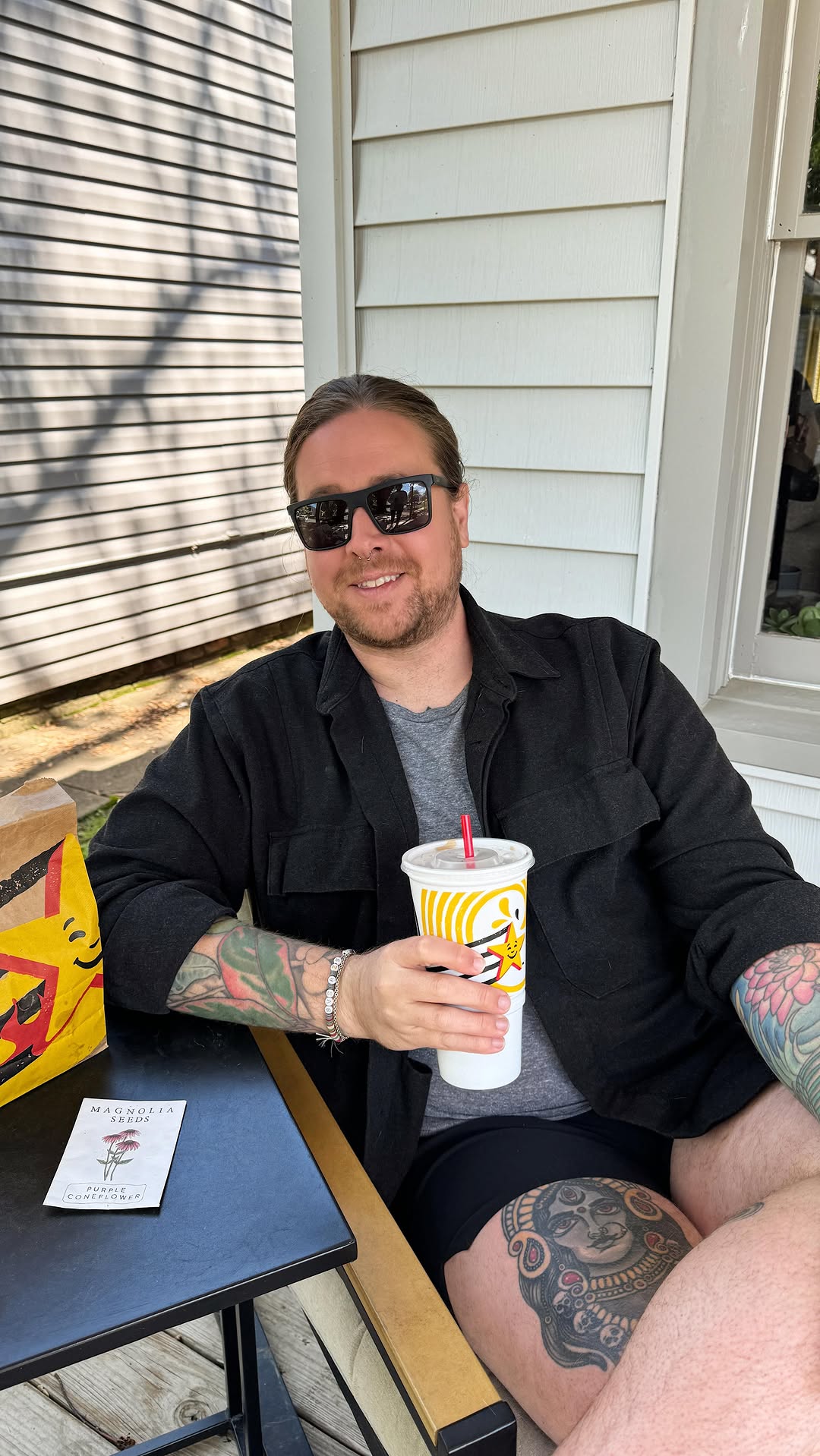 Instagram post by @thekentuckygent for Hardee's. Caption reads: Weekends lately have looked like a lot of yard....