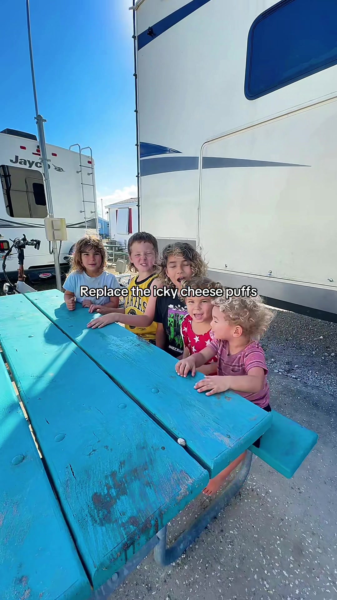 TikTok post by @maritza_travelmama for Hippeas. Caption reads: Replace those icky cheese puffs for @HIPPEAS....