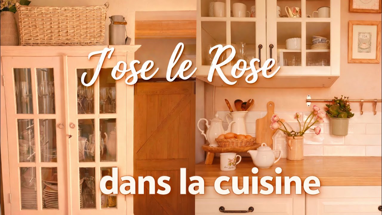 YouTube post by @lapetitemaisoncitron for everdrop. Caption reads: I'm going for pink in the kitchen! Paint & Decor.