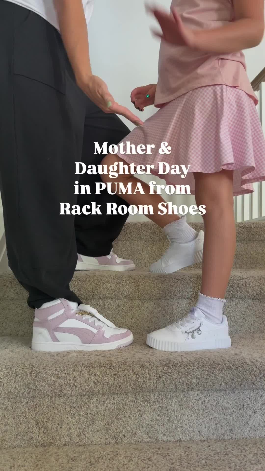 Instagram post by @stayathomeactivitymom for Rack Room Shoes. Caption reads: A picture-perfect day with @stayathomeactivitymom....