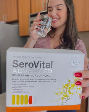 Instagram post by @alinecappelli for SeroVital. Caption reads: I feel so much better with @serovital ADVANCED!....