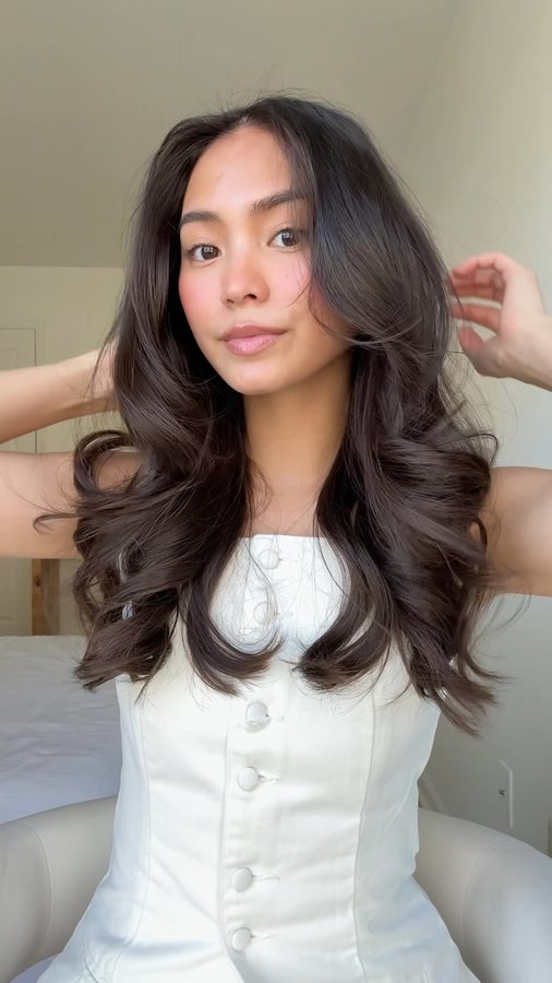 Instagram post by @karunwen for Virtue Labs. Caption reads: Love adding volume back to my hair with....