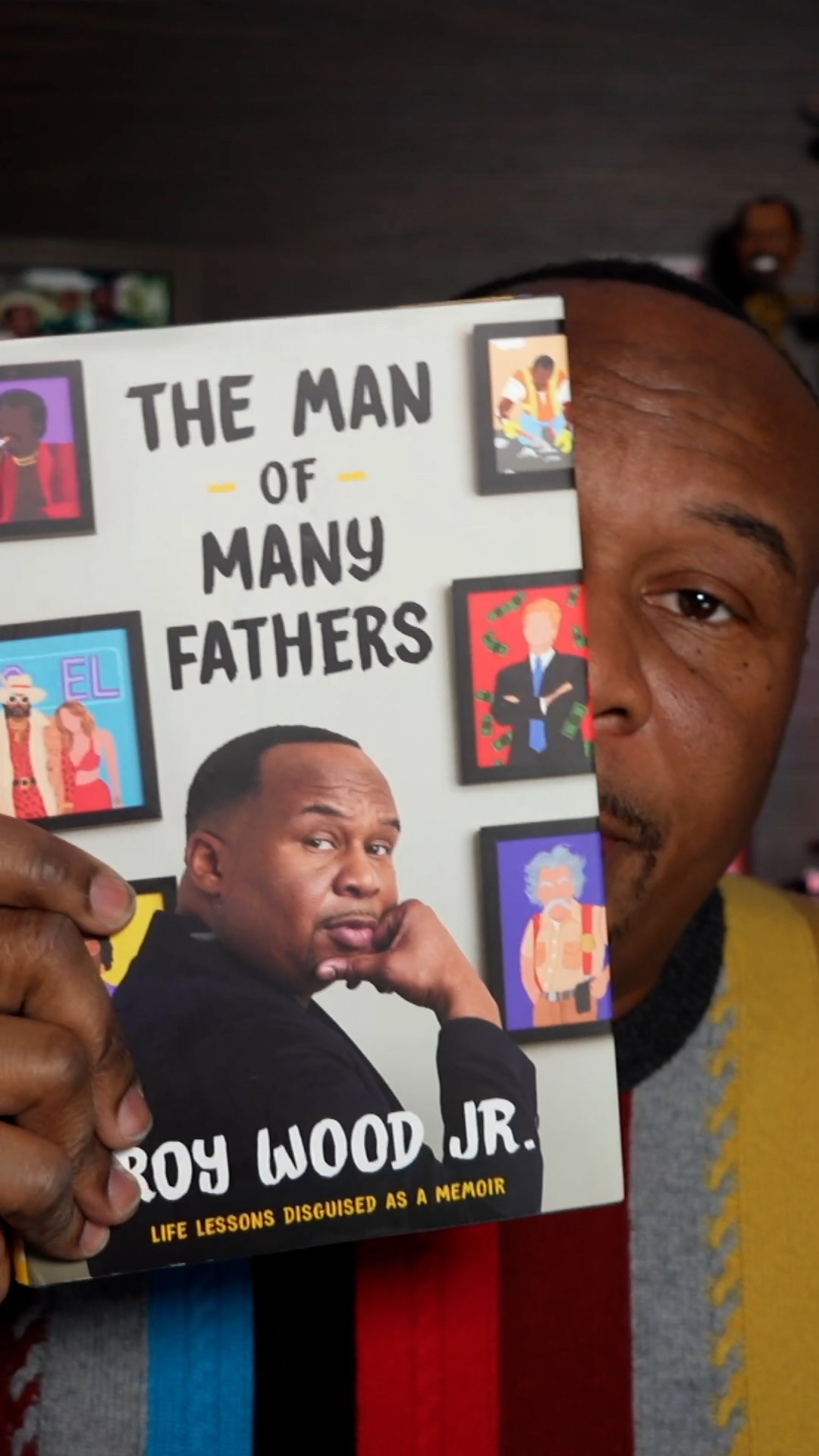 Instagram post by @roywoodjr for Crown Publishing. Caption reads: Pre-order my book ‘The Man of Many Fathers’ today....