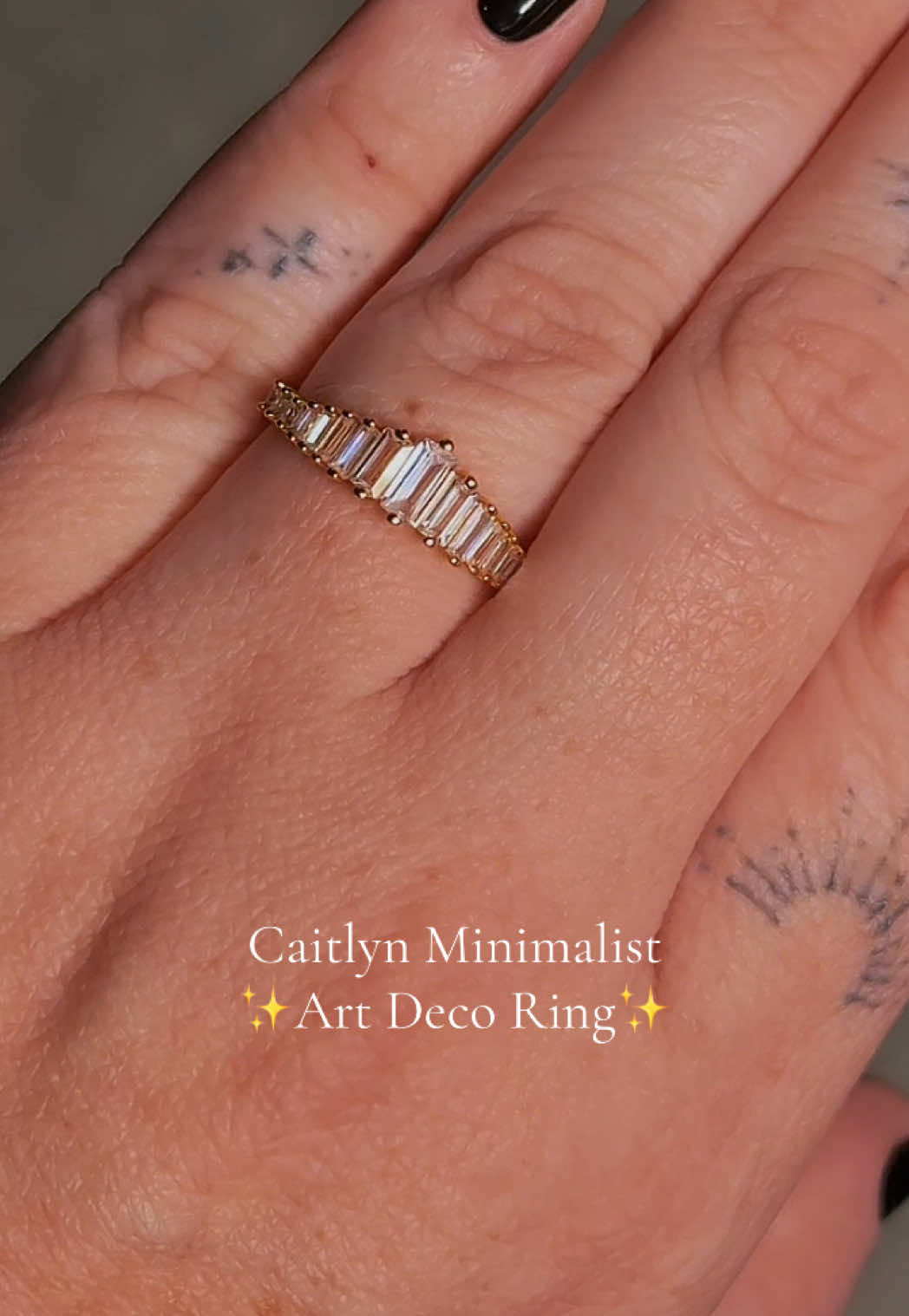 TikTok post by @kaitnicholexo for Caitlyn Minimalist. Caption reads: [...] is one of my favorite rings!! @Caitlyn....