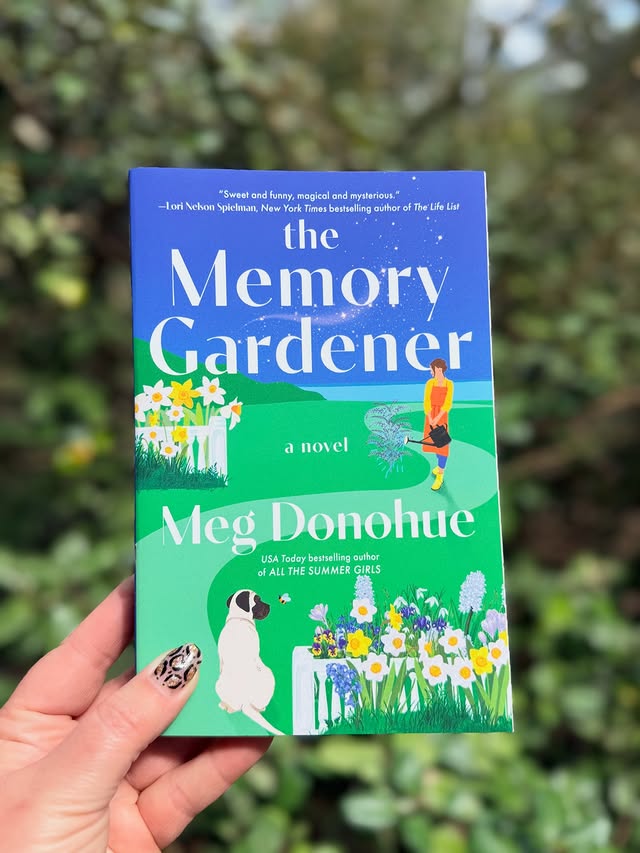 Instagram post by @dana.loves.books for Gallery Books Group. Caption reads: The Memory Gardener Meg Donohue @megdonohuesf....