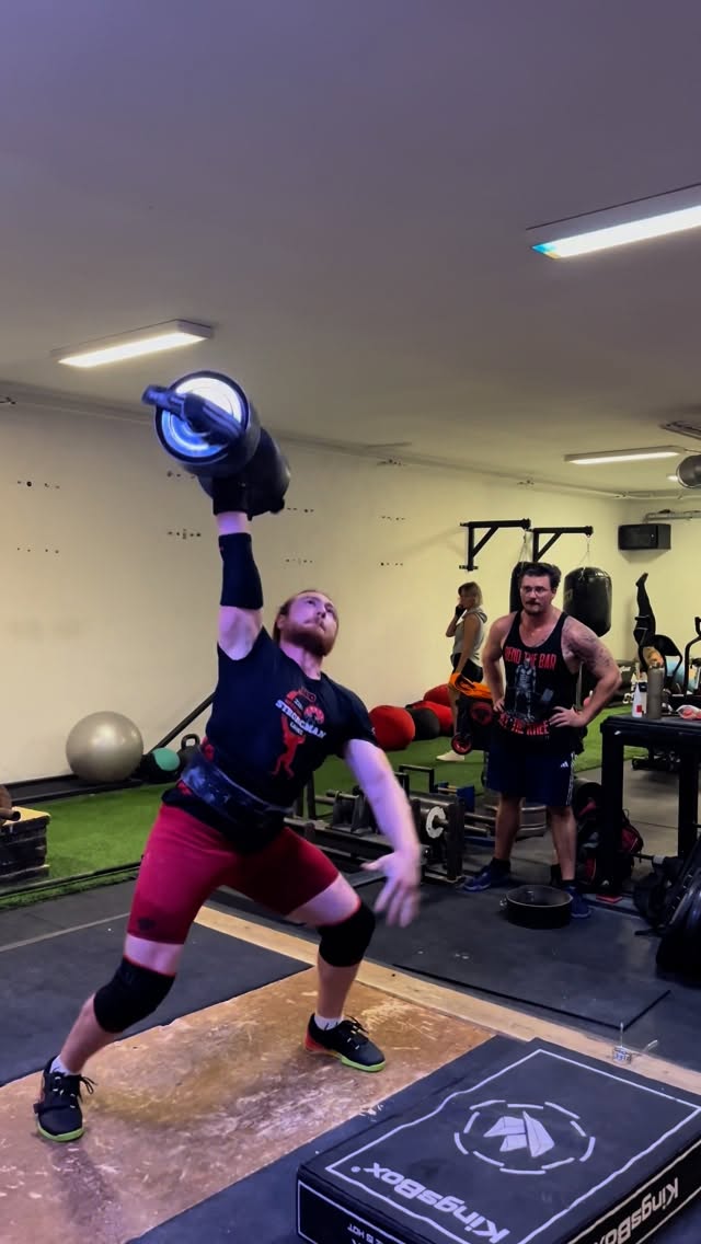 Instagram post by @bunny_of_steel for – Cerberus Strength. Caption reads: Not bad for a first DB tickle of the OSG....