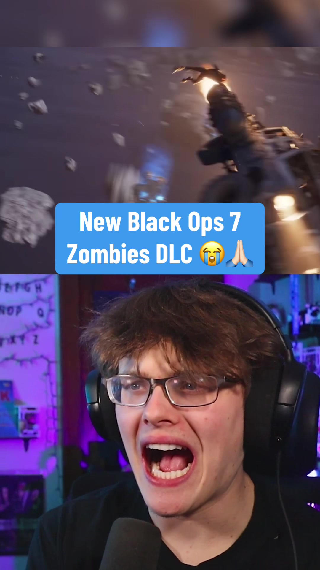 TikTok post by @dravenreacts for Call of Duty. Caption reads: [...] #cod #zombies #dravenreacts #reaction @Call....