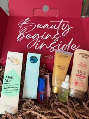 TikTok post by @diary.of.a.queenager for OK! Beauty Box. Caption reads: Treat Yourself @OK! Beauty Box Absolute....
