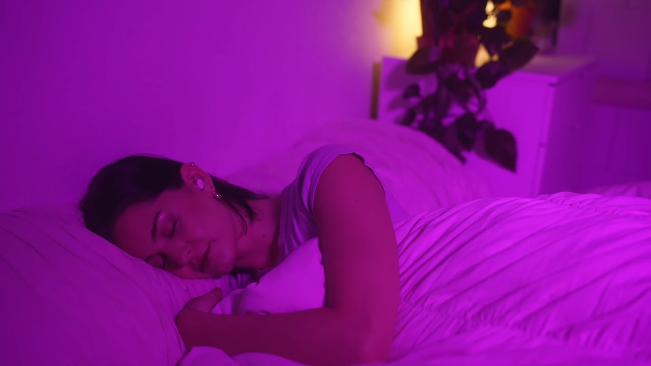 YouTube post by @frecklesasmr for LANDR. Caption reads: can't fall asleep? try this ASMR tonight!.