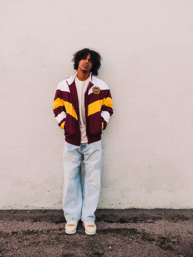 Instagram post by @jordyntyson_ for Homefield Apparel. Caption reads: @homefieldapparel new Gamebreaker Jacket is....