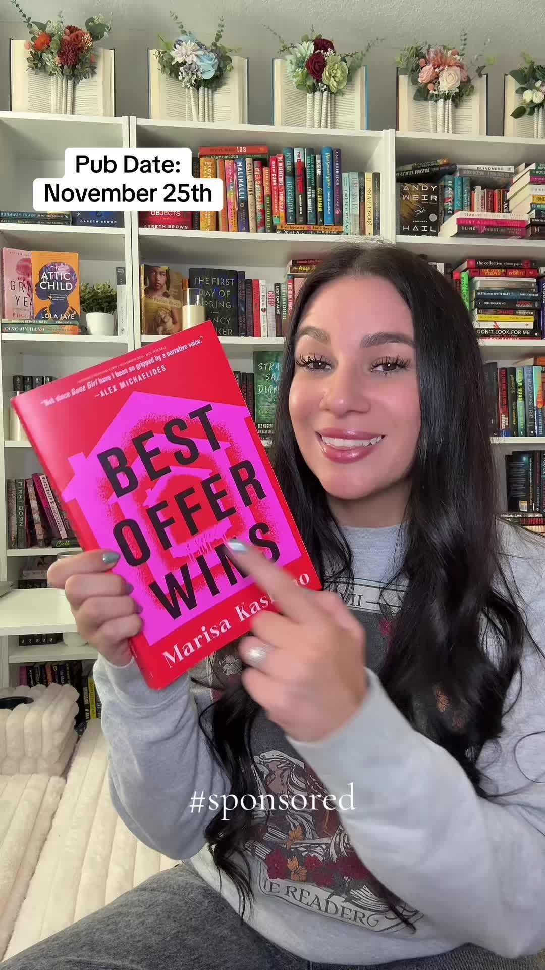 TikTok post by @brie_reads_books for Celadon Books. Caption reads: #Ad Another 5 Star thriller book of 2025! 🥳 I....