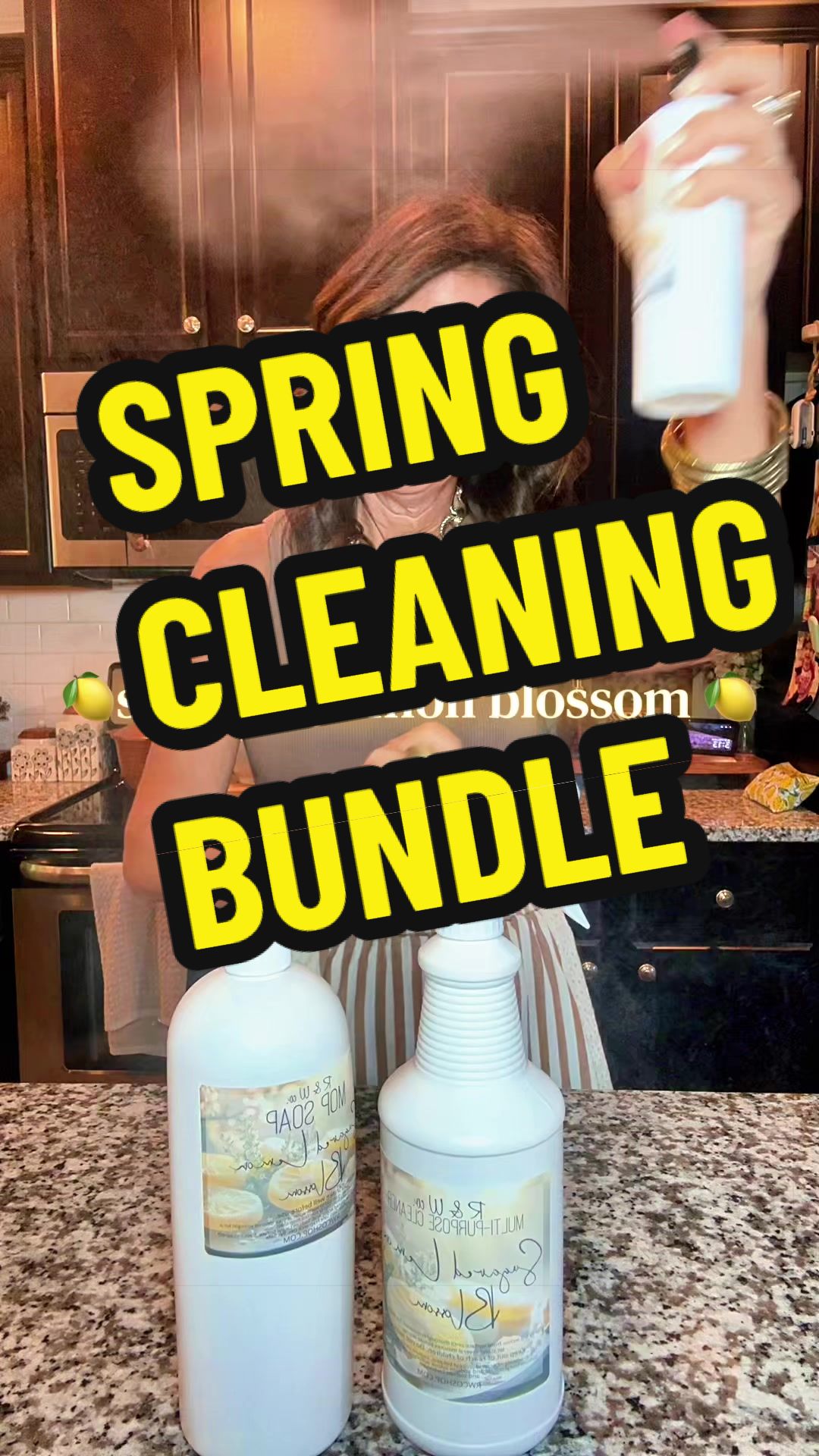 TikTok post by @life_with_b76 for R&W Co.. Caption reads: @R&W Co. ✨ 🍋 spring cleaning bundle + sugared....